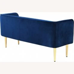 Other Bench In Navy Velvet & Gold Metal Legs