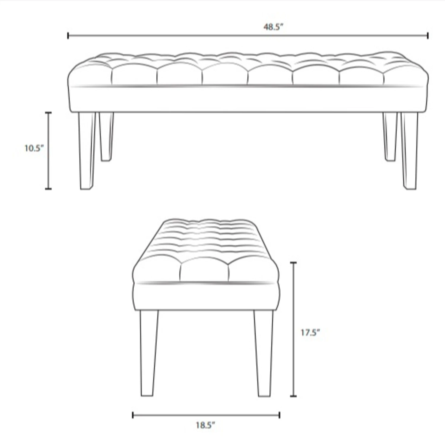 Other Bench In Navy Velvet Fabric W Clear Acrylic Legs - Image 3