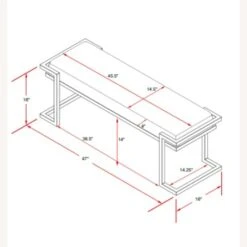 Other Bench In Striped White & Black Woven Cotton Finish