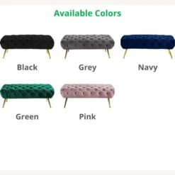 Other Bench In Black Velvet W/ Button-Tufted Seat