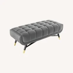 Other 47.5" Bench In Gray Velvet Polyester Upholstery