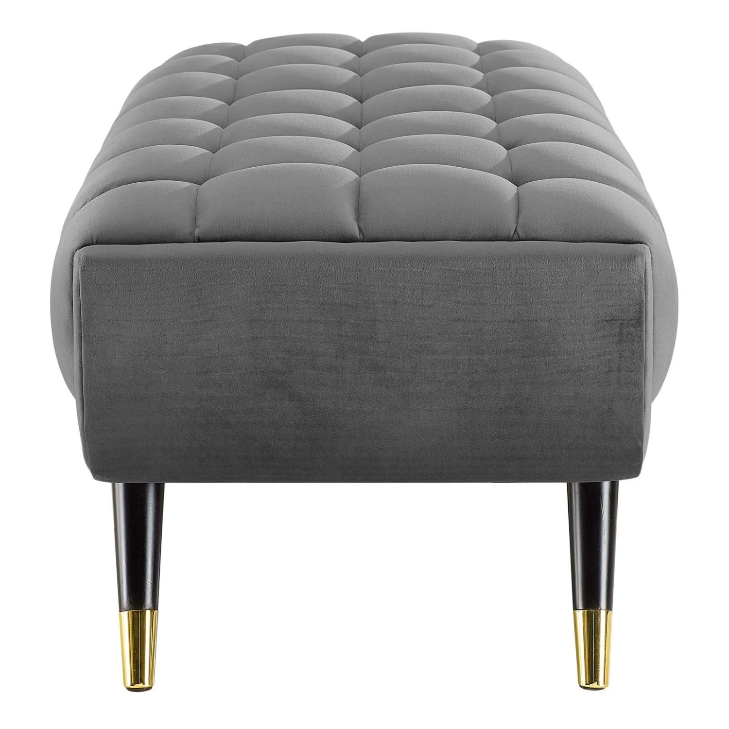Other 47.5" Bench In Gray Velvet Polyester Upholstery - Image 5
