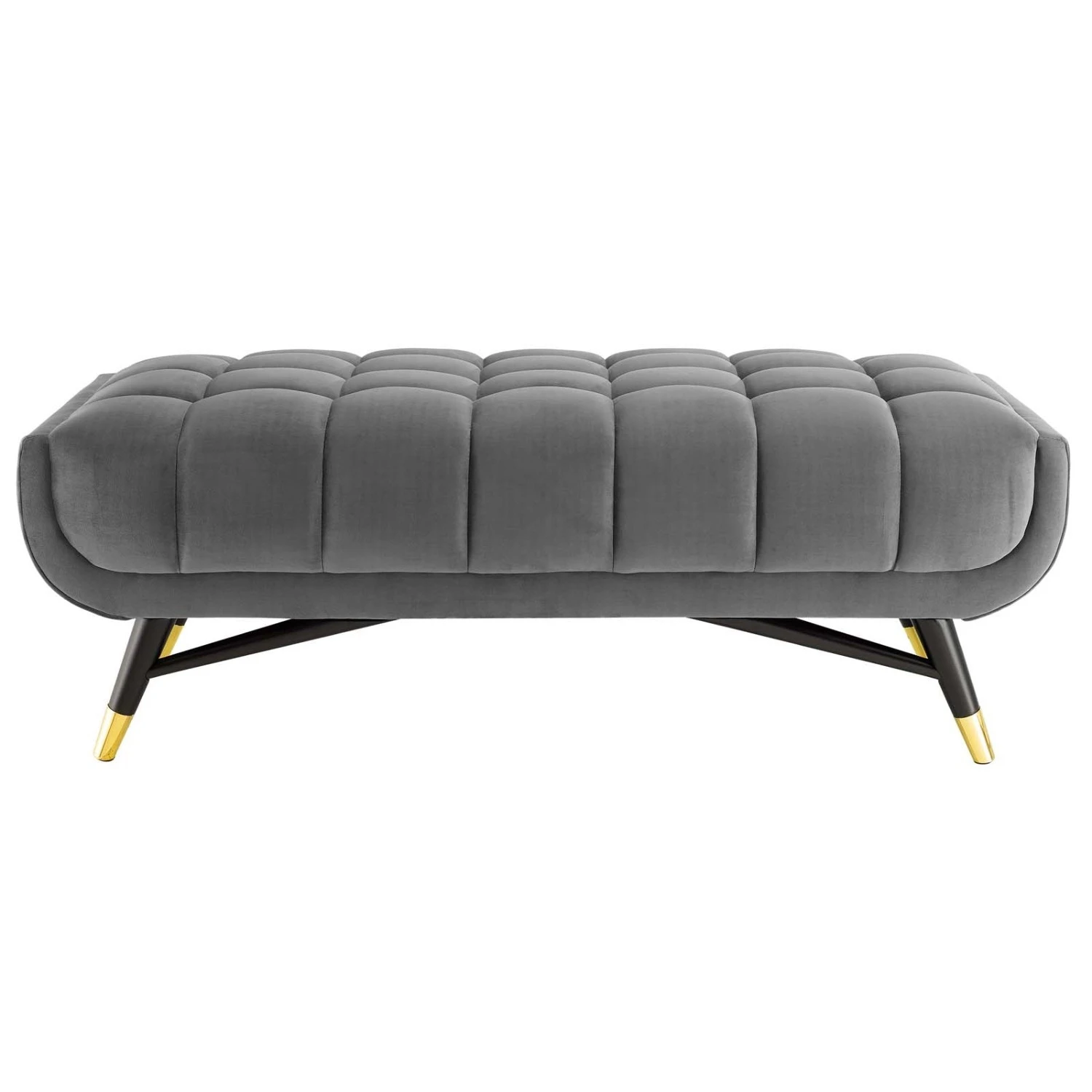 Other 47.5" Bench In Gray Velvet Polyester Upholstery - Image 9