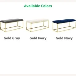 Other Bench In Gray Fabric W/ Gold Steel Base