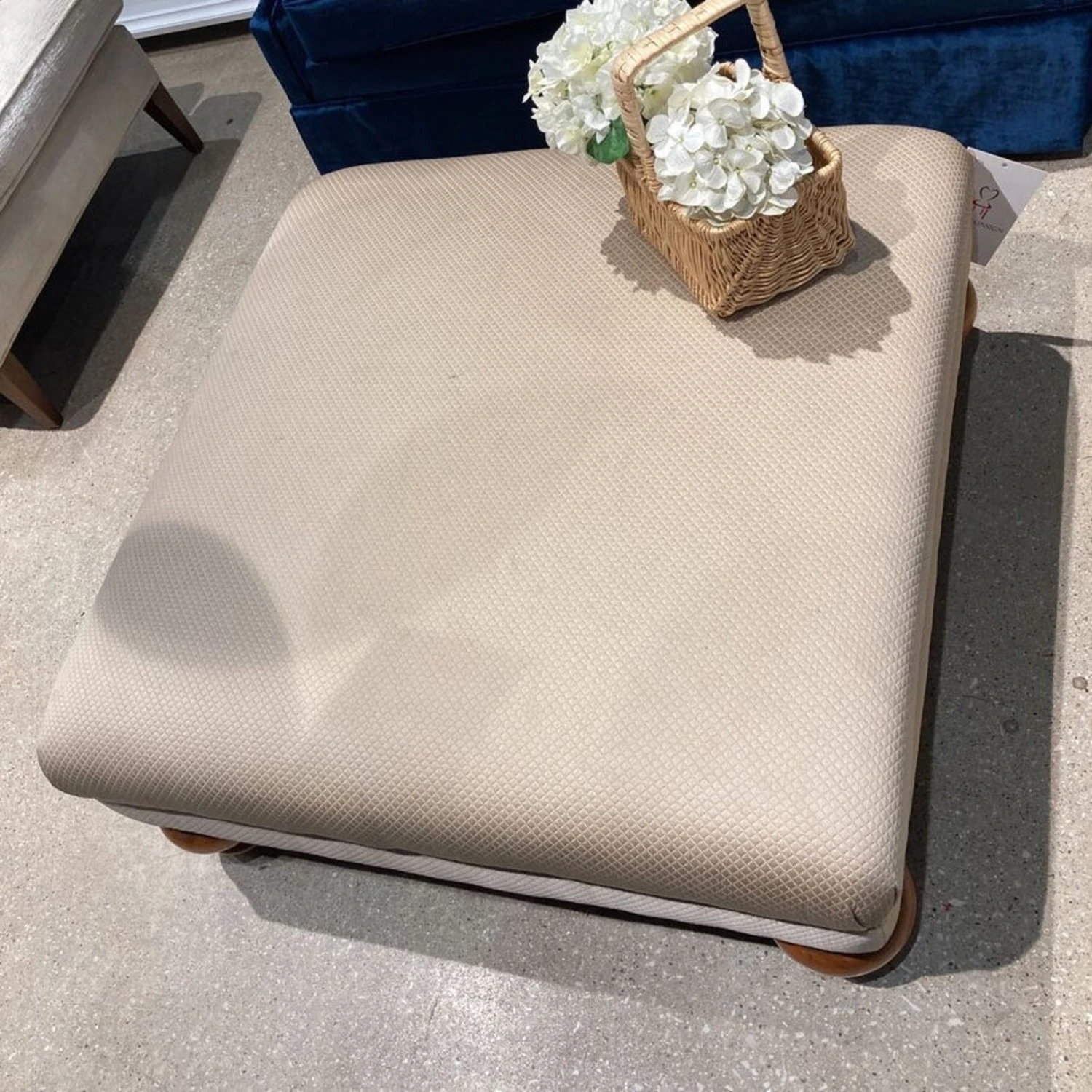 Other Square Upholstered Ottomans Beige