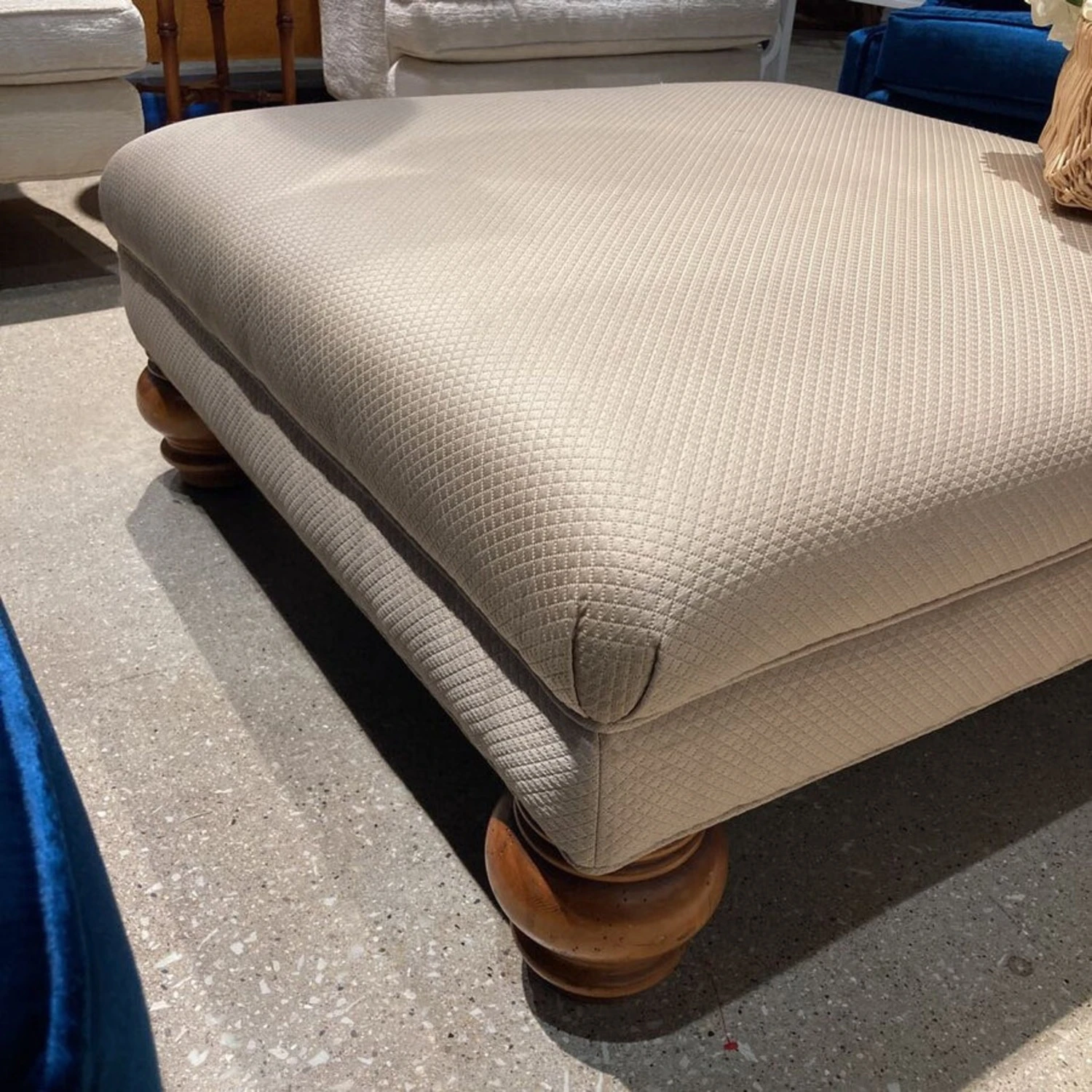 Other Square Upholstered Ottomans Beige - Image 2