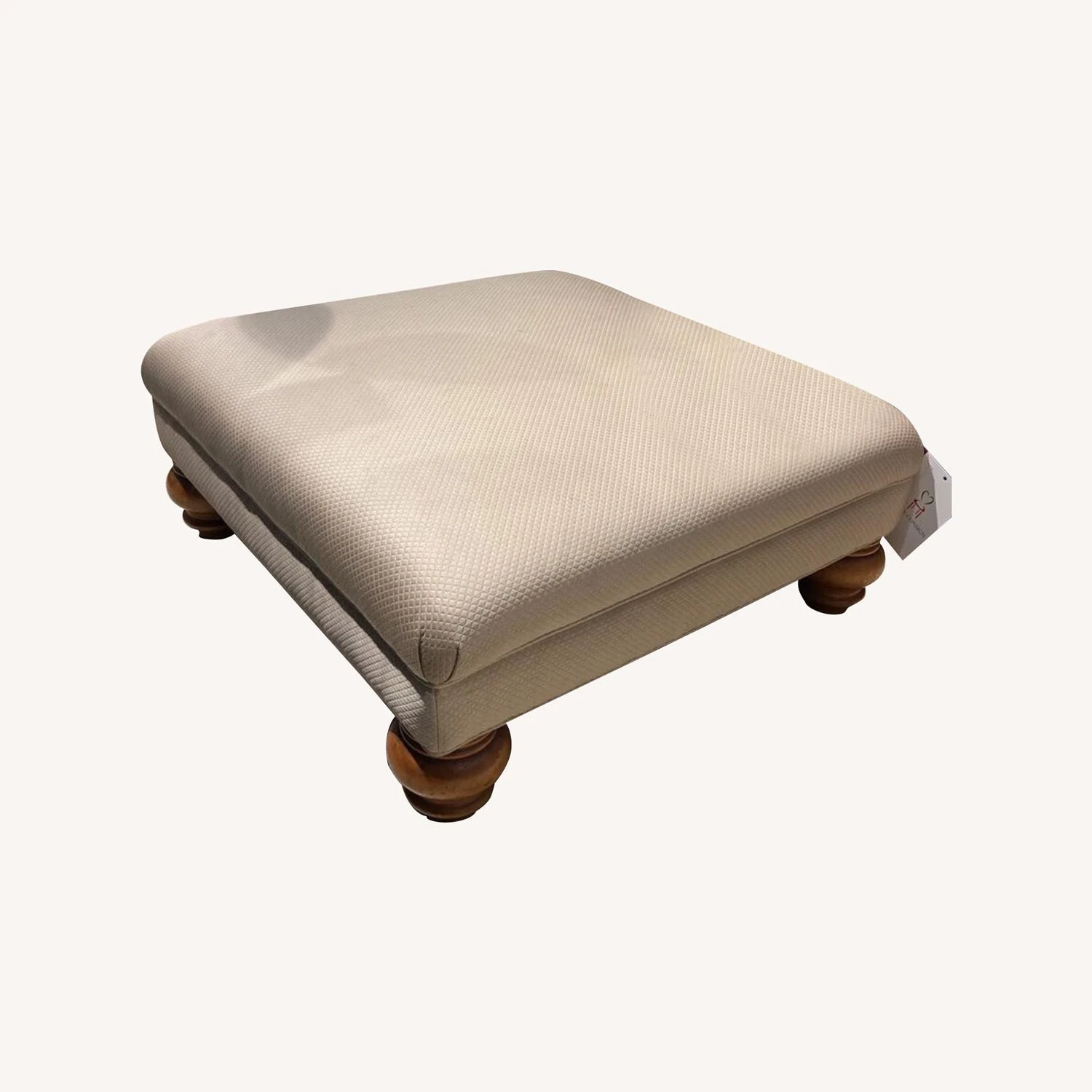 Other Square Upholstered Ottomans Beige - Image 3
