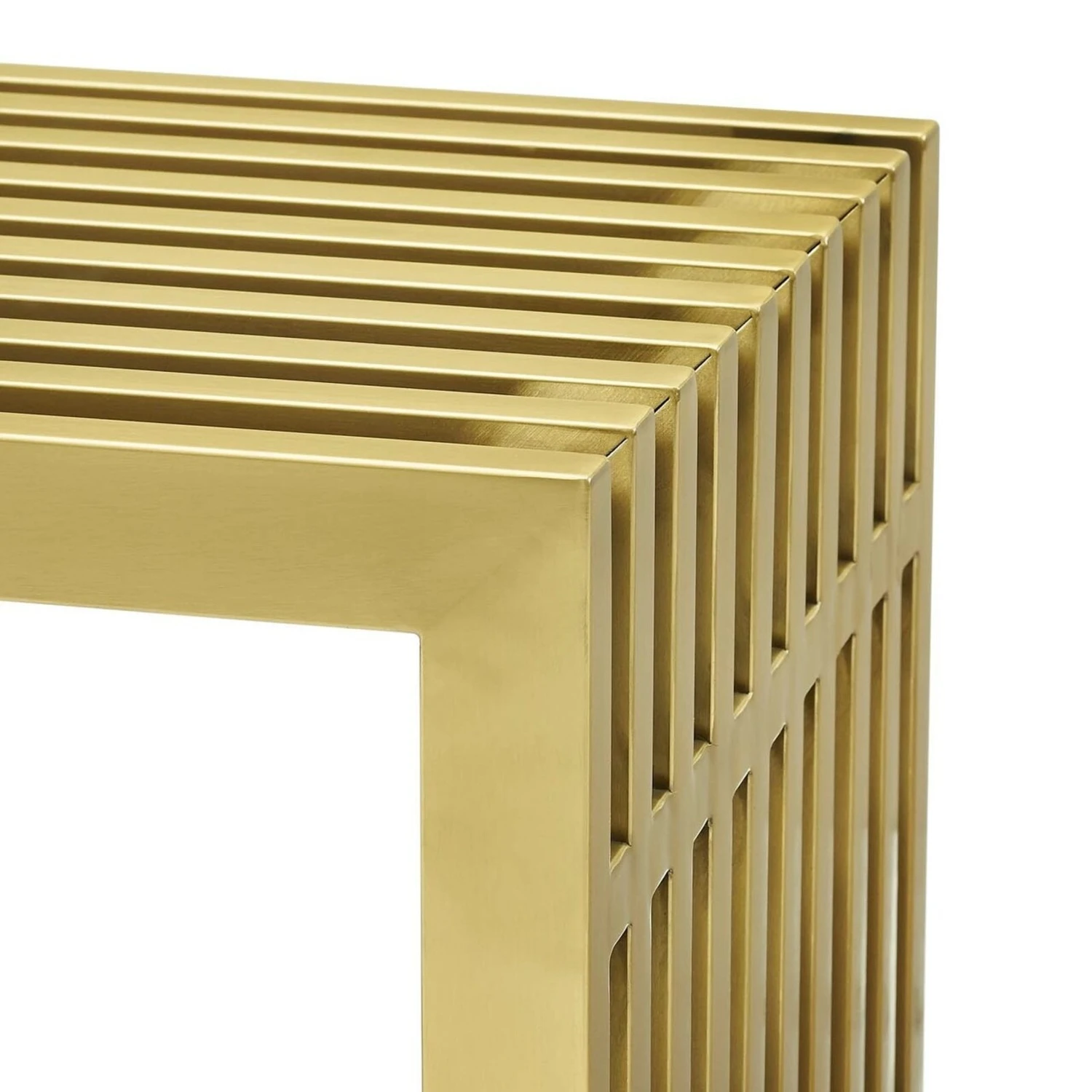 Other Modern Bench In Gold Stainless Steel Base - Image 4