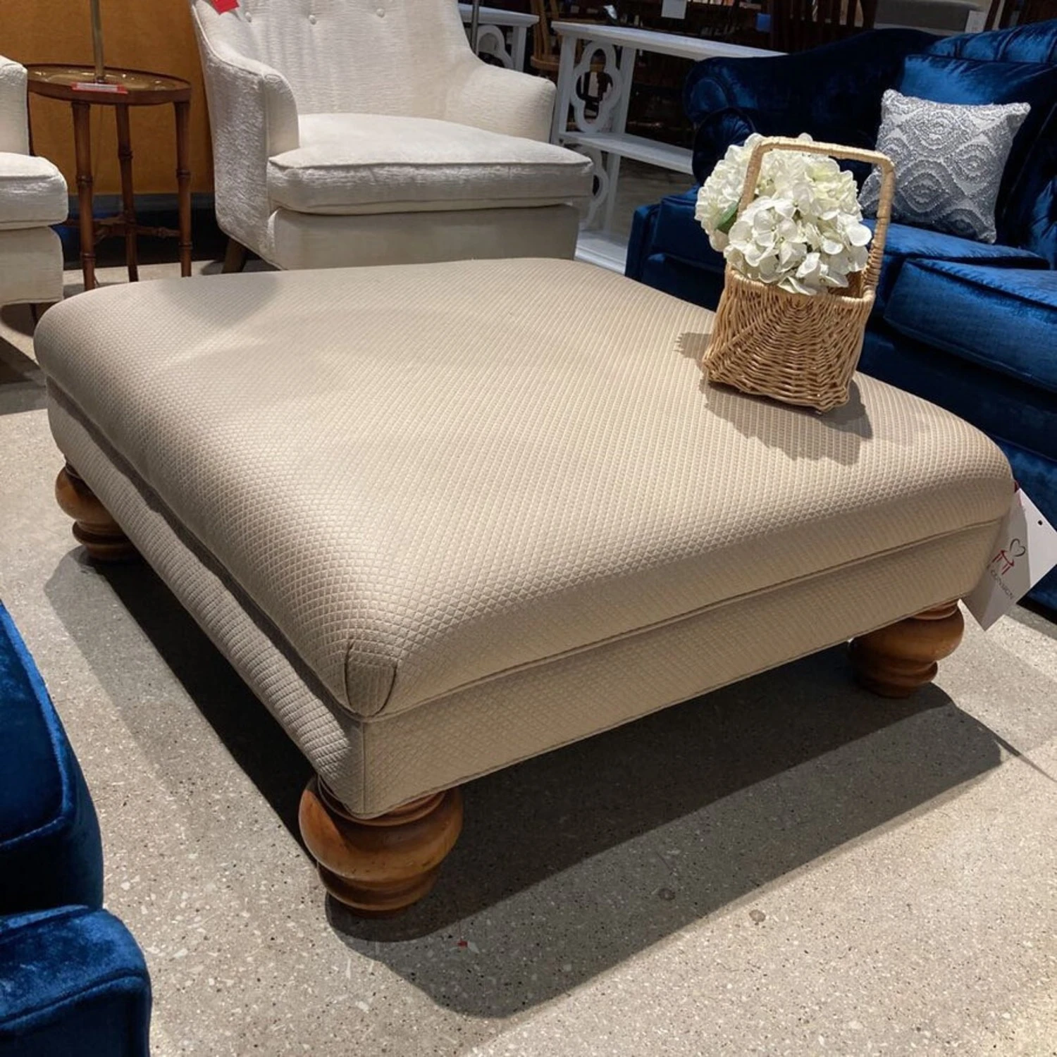 Other Square Upholstered Ottomans Beige - Image 7