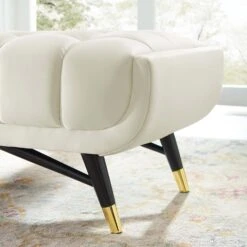 Other 60-Inch Bench In Ivory Velvet Polyester Finish