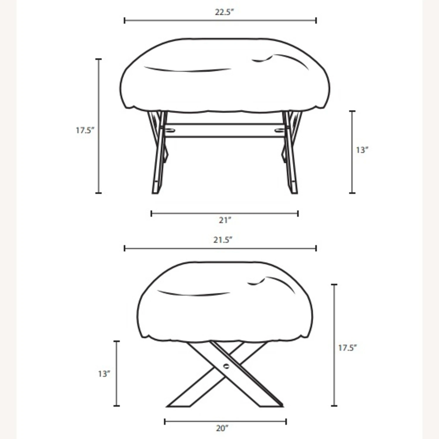 Other Bench In White Sheepskin & Clear Acrylic Base