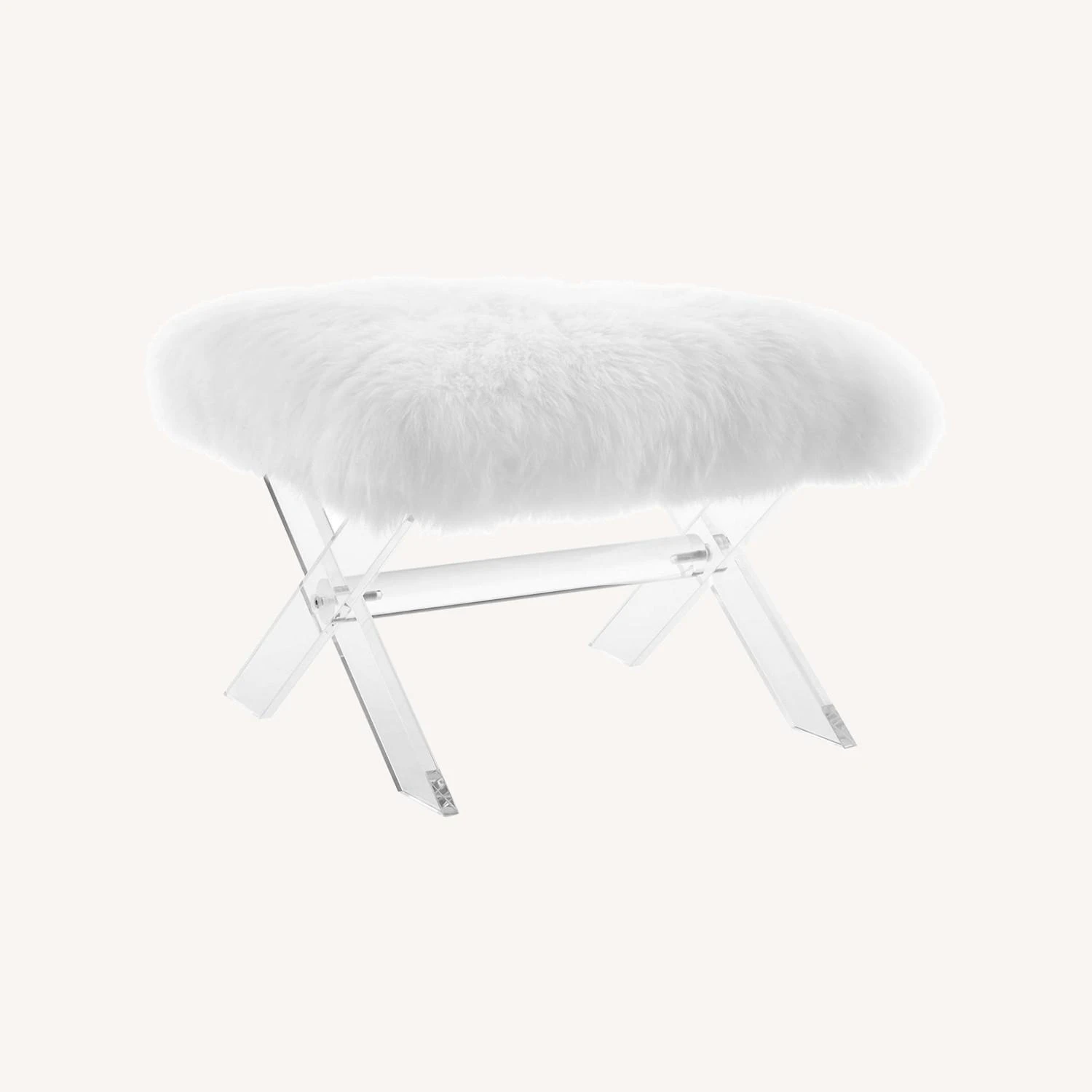 Other Bench In White Sheepskin & Clear Acrylic Base - Image 5