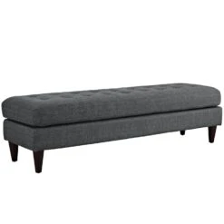 Other Large Bench In Gray W Solid Black Wood Legs