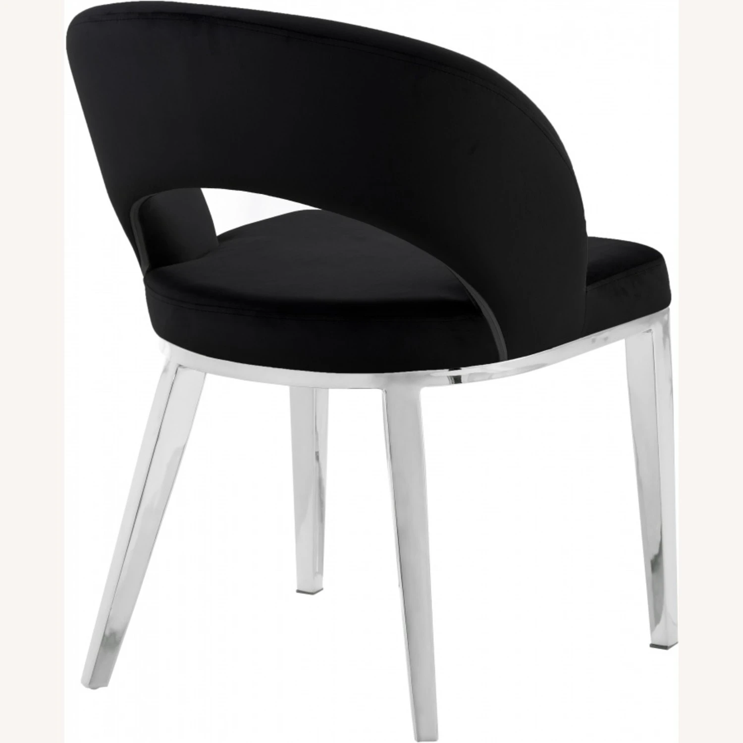Other Dining Chair In Black Velvet W/ Rounded Back - Image 3