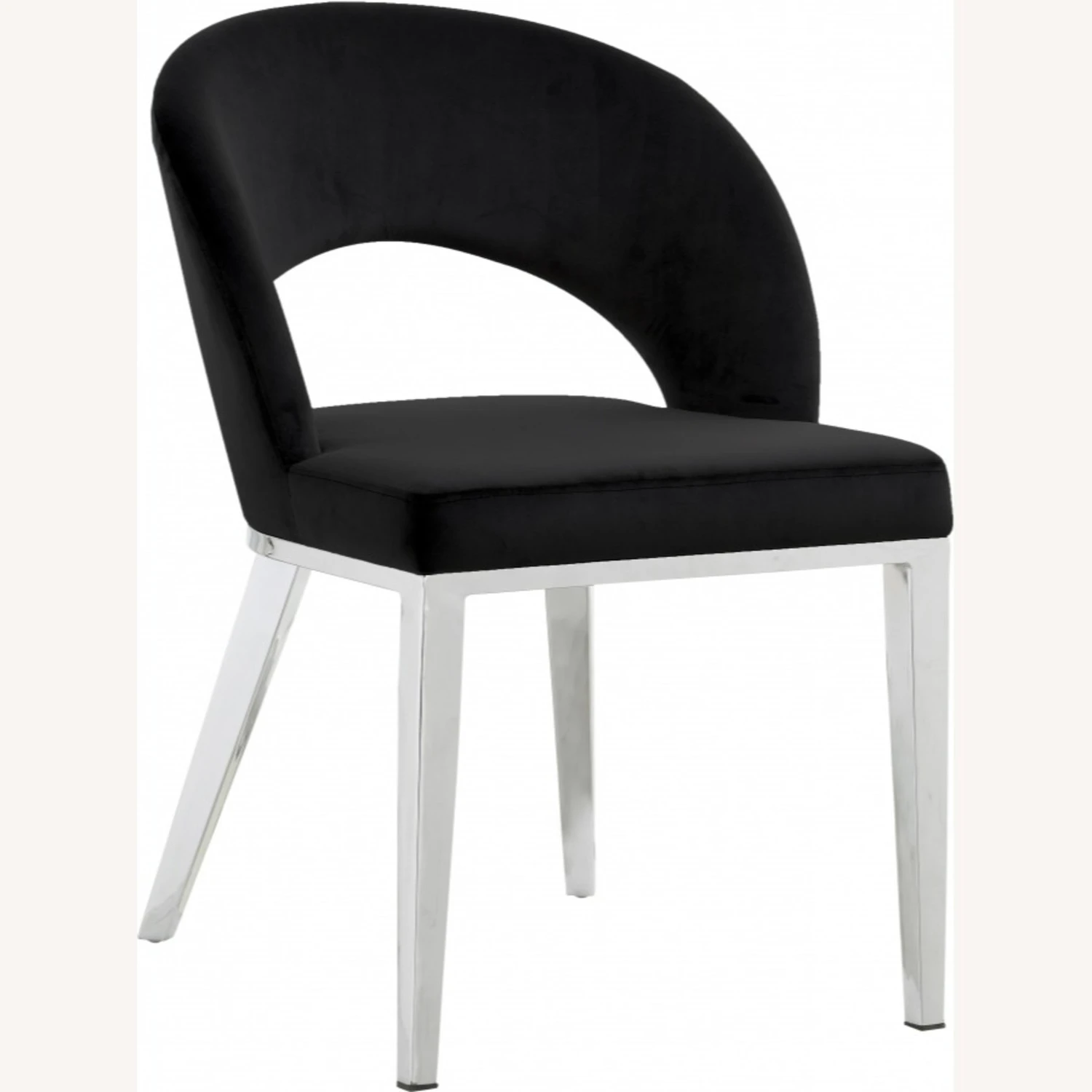 Other Dining Chair In Black Velvet W/ Rounded Back - Image 4