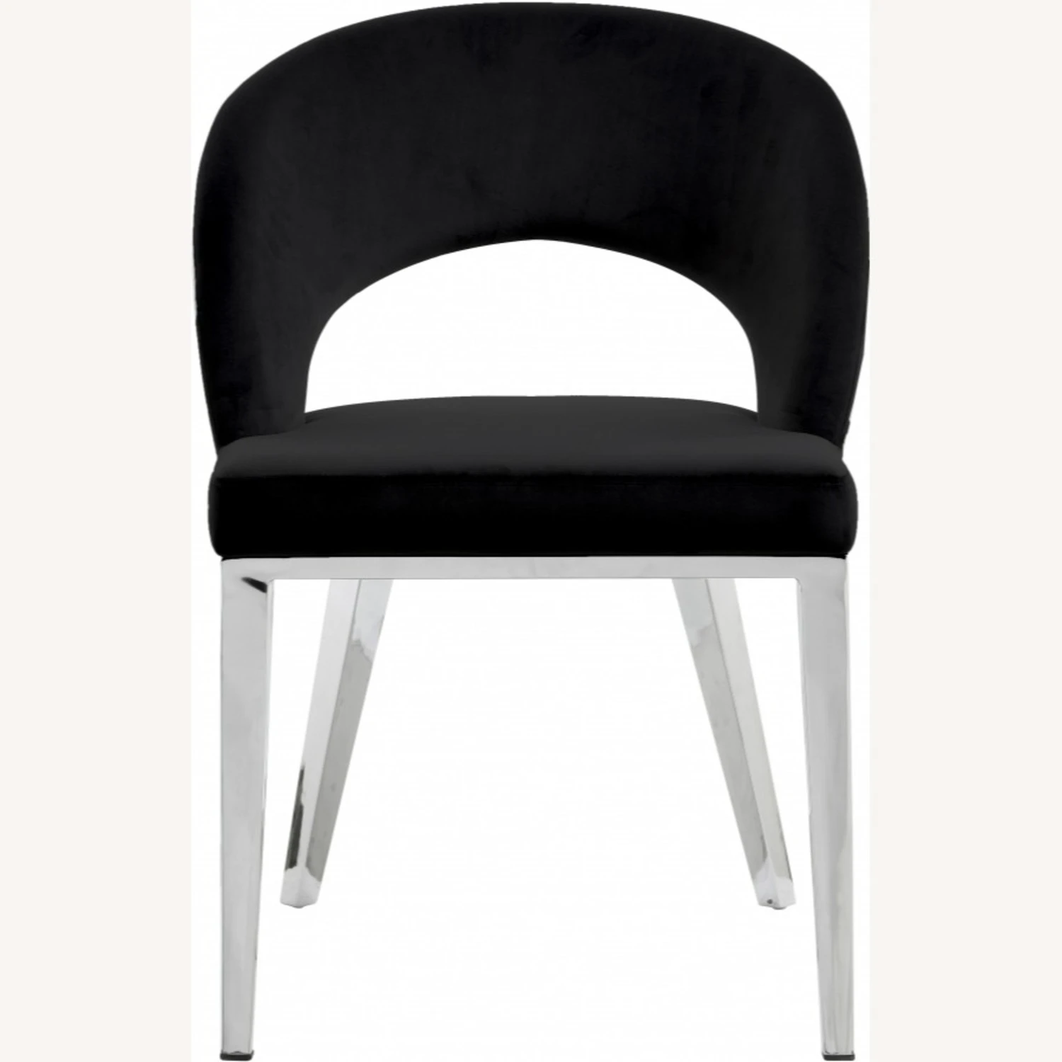 Other Dining Chair In Black Velvet W/ Rounded Back - Image 5
