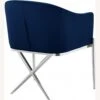 Other Dining Chair In Navy Velvet & Chrome Steel Legs