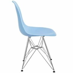 Other Dining Chair In Light Blue Finish W/ Chrome Base