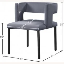 Other Dining Chair In Grey Velvet & Iron Legs