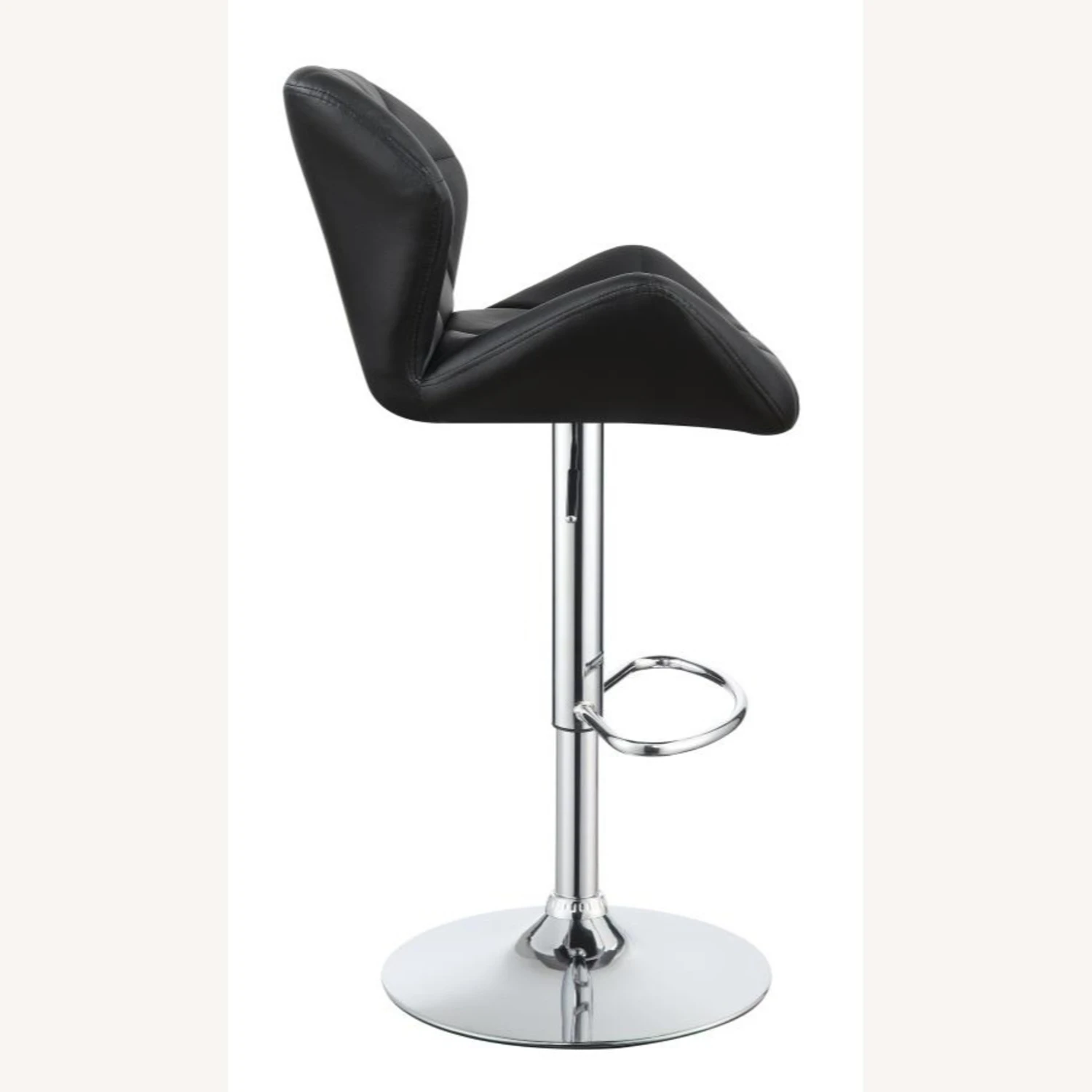Other Adjustable Bar Stool In Black Faux Leather Finish