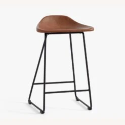 Pottery Barn Brenner Leather Counter Stool, Tan