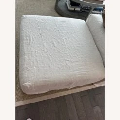 Lee Industries Off White Linen Ottoman