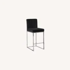 Other Counter Stool In Black W/ Polished Chrome Base