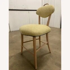 Custom Reupholstered CB2 Stool With Trim Detail