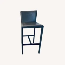 Crate & Barrel Maria Yee Bonded Leather Bar Stools