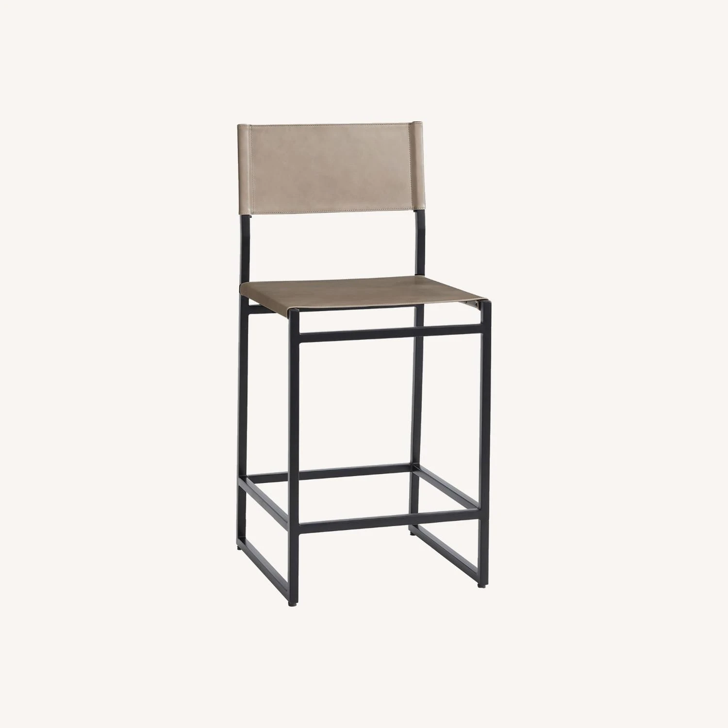 Pottery Barn Hardy Leather Counter Stool, Bronze - Image 2