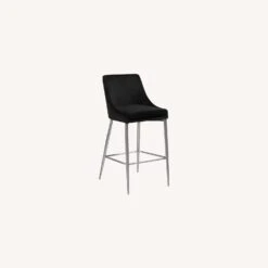 Other Counter Height Stool In Black Velvet & Chrome Base