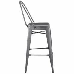 Other Bar Side Stool In Coated Gunmetal Steel Finish