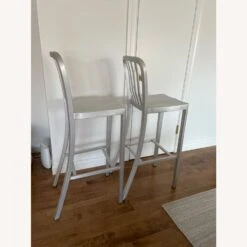 Crate & Barrel Delta Aluminum Counter Stools (2)