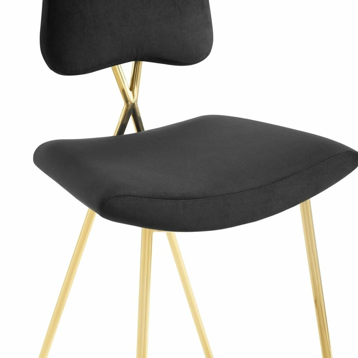 Other Bar Stool In Black Velvet & Gold Steel Tripod Base - Image 6