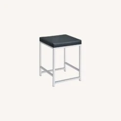 Vanity Stool In Dark Grey Leatherette