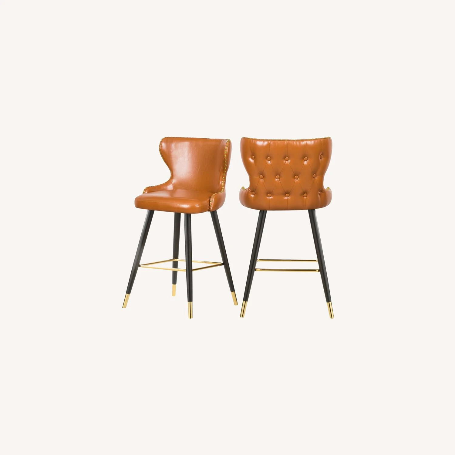 Other Bar Stool In Cognac Faux Leather & Espresso Legs