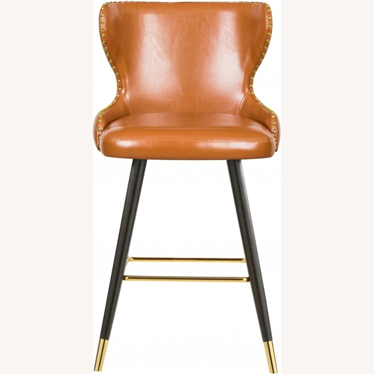 Other Bar Stool In Cognac Faux Leather & Espresso Legs - Image 6