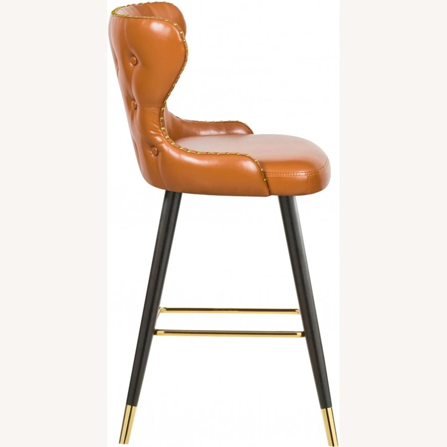 Other Bar Stool In Cognac Faux Leather & Espresso Legs - Image 7