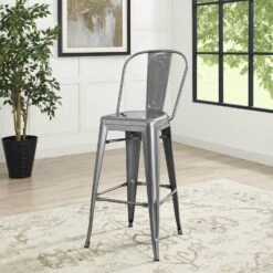 Other Bar Side Stool In Gunmetal Powder Coated Finish