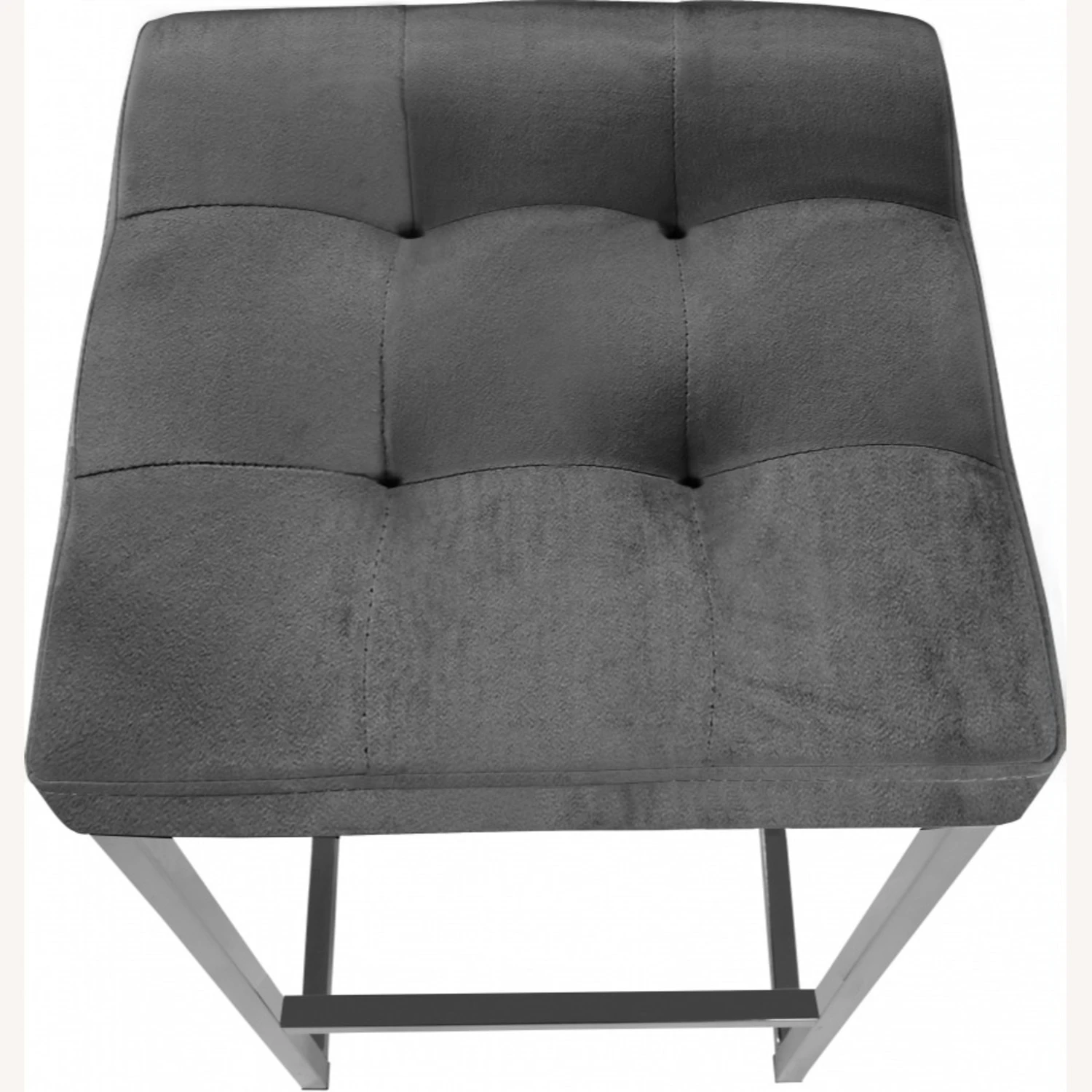 Other Counter Stool In Grey Velvet W/ Tufted Seat - Image 3