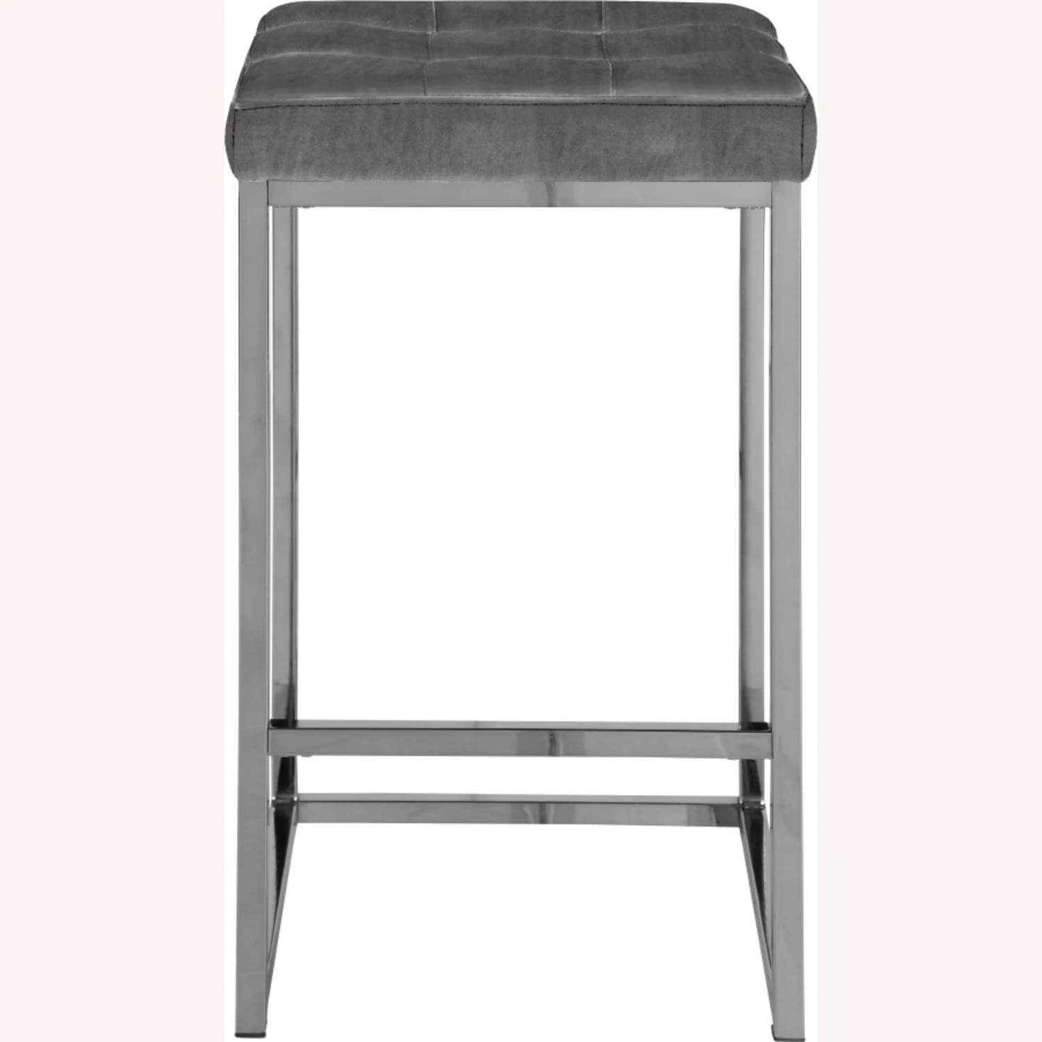 Other Counter Stool In Grey Velvet W/ Tufted Seat - Image 6