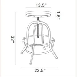 Other Bar Stool In Black Wood Seat & Cast Iron Base