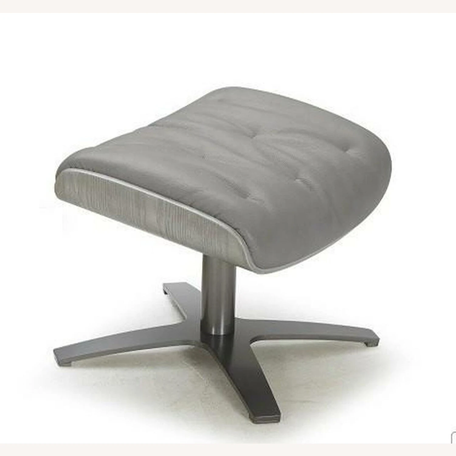 Other Ottoman In Grey Leather W/ Soft Grey Veneer - Image 5