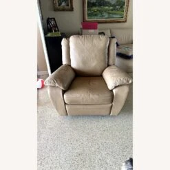 Natuzzi Leather Swivel Rocking Recliner