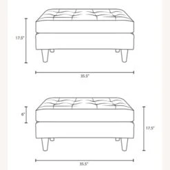 Other MidCentury Style Ottoman In Gray Fabric Upholstery