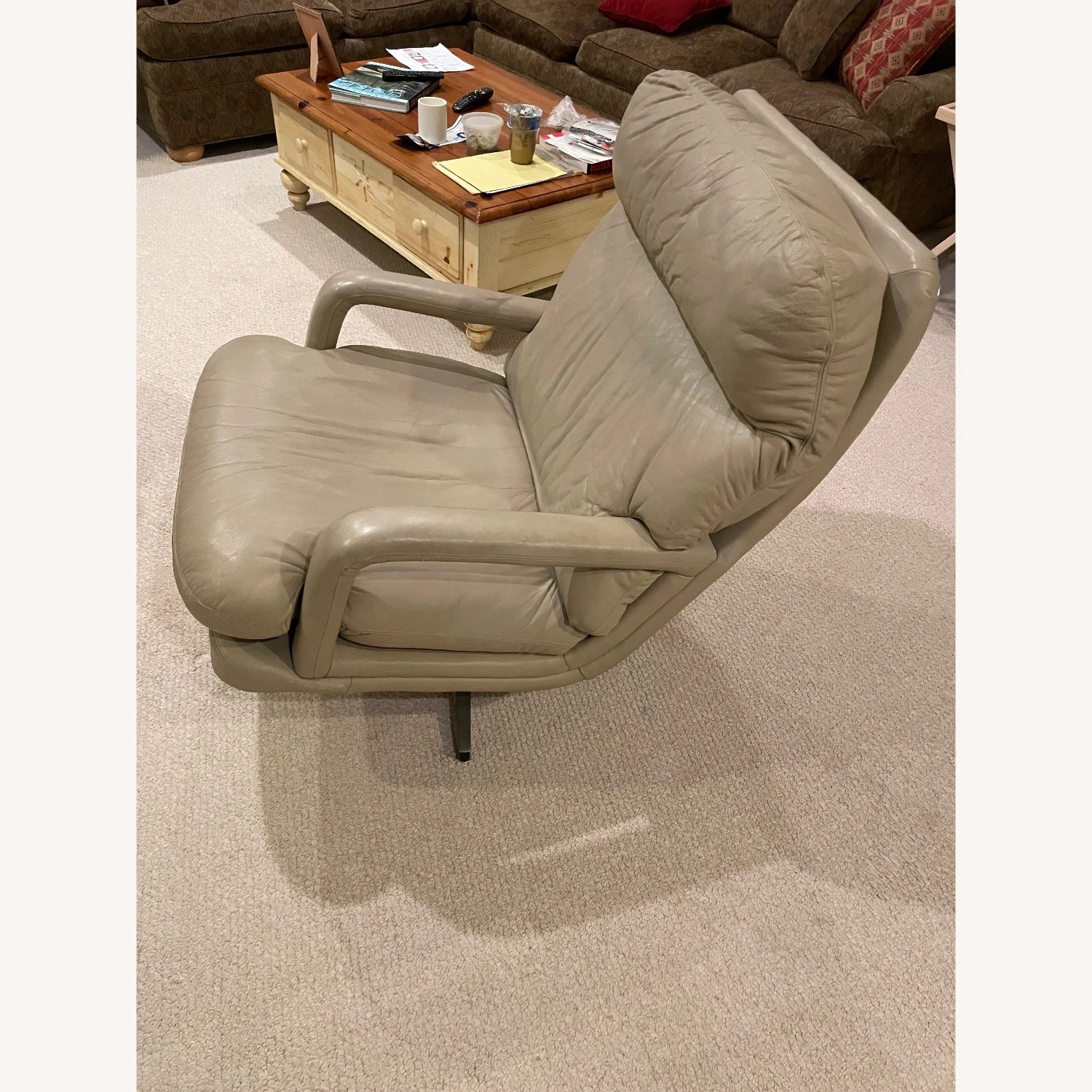 Other Leather Chair And Ottoman - Image 4