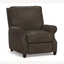 Pottery Barn James Roll Arm Leather Recliner
