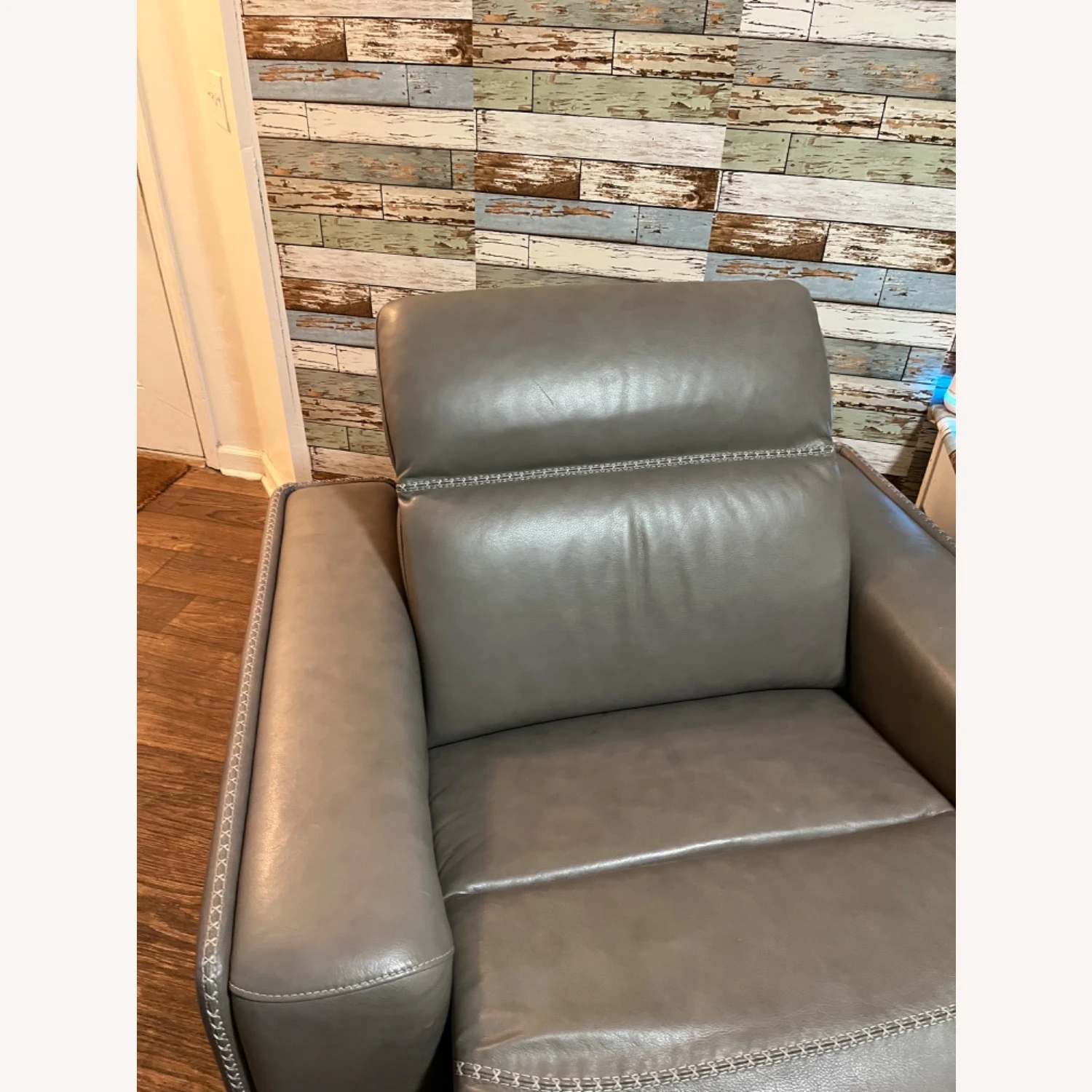 Ashley Furniture Beige Leather Power Recliner - Image 3