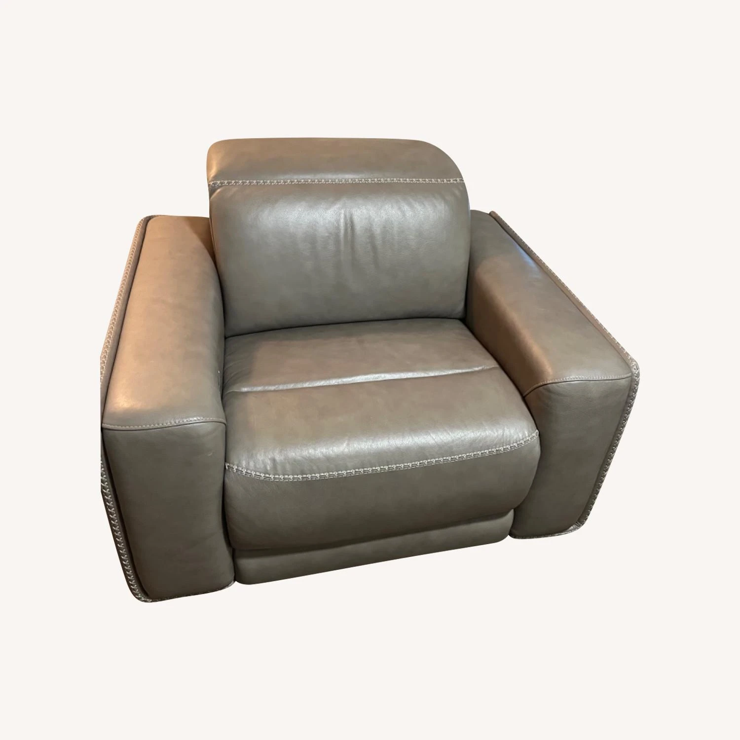 Ashley Furniture Beige Leather Power Recliner - Image 7