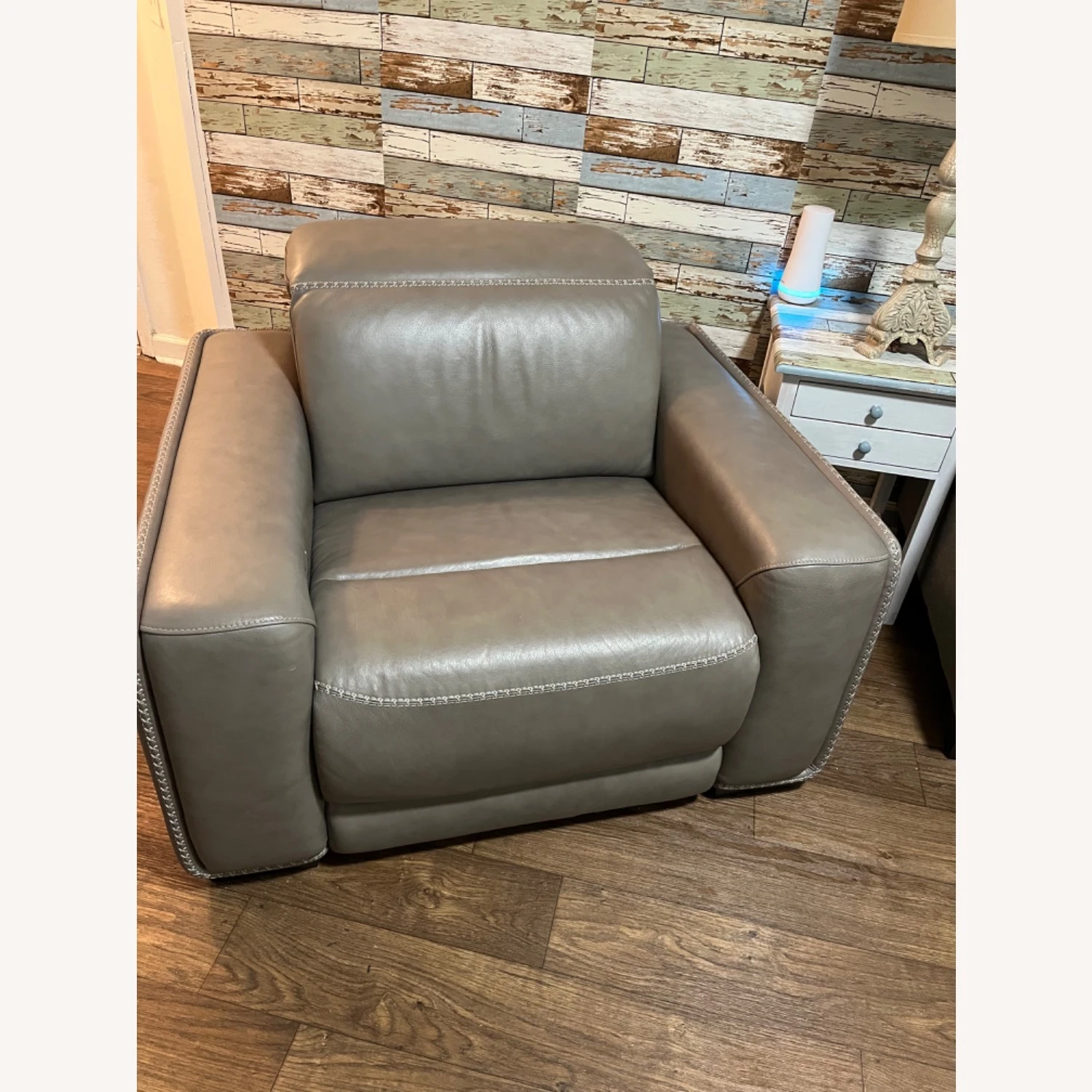 Ashley Furniture Beige Leather Power Recliner - Image 9